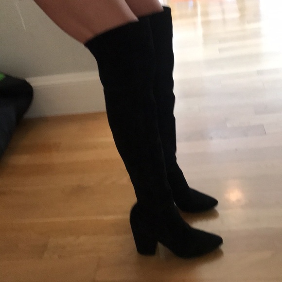 Host Pick ❤️ Cole Haan Black Suede Over the Knee Boots Size 7 - Picture 13 of 16